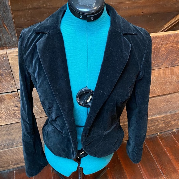 Vintage Y2K Gothic Blazer Jacket with Lace Edged Victorian Sleeves - Picture 2 of 10